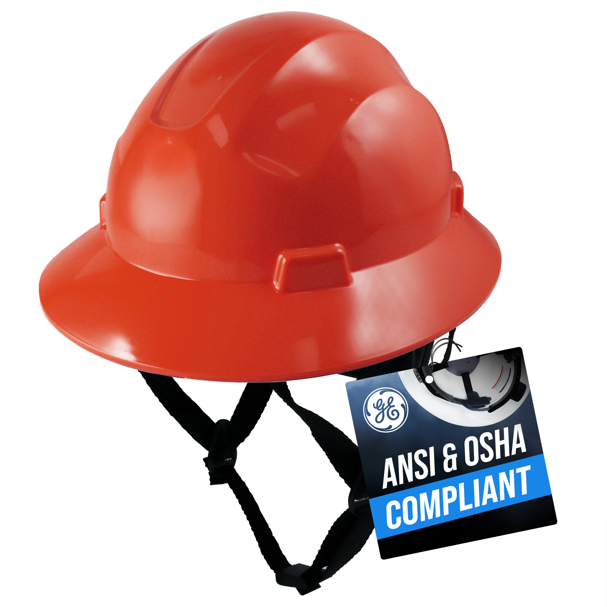 General Electric, RED FULL BRIM HARD HAT NON-VENTED, Model# GH329R